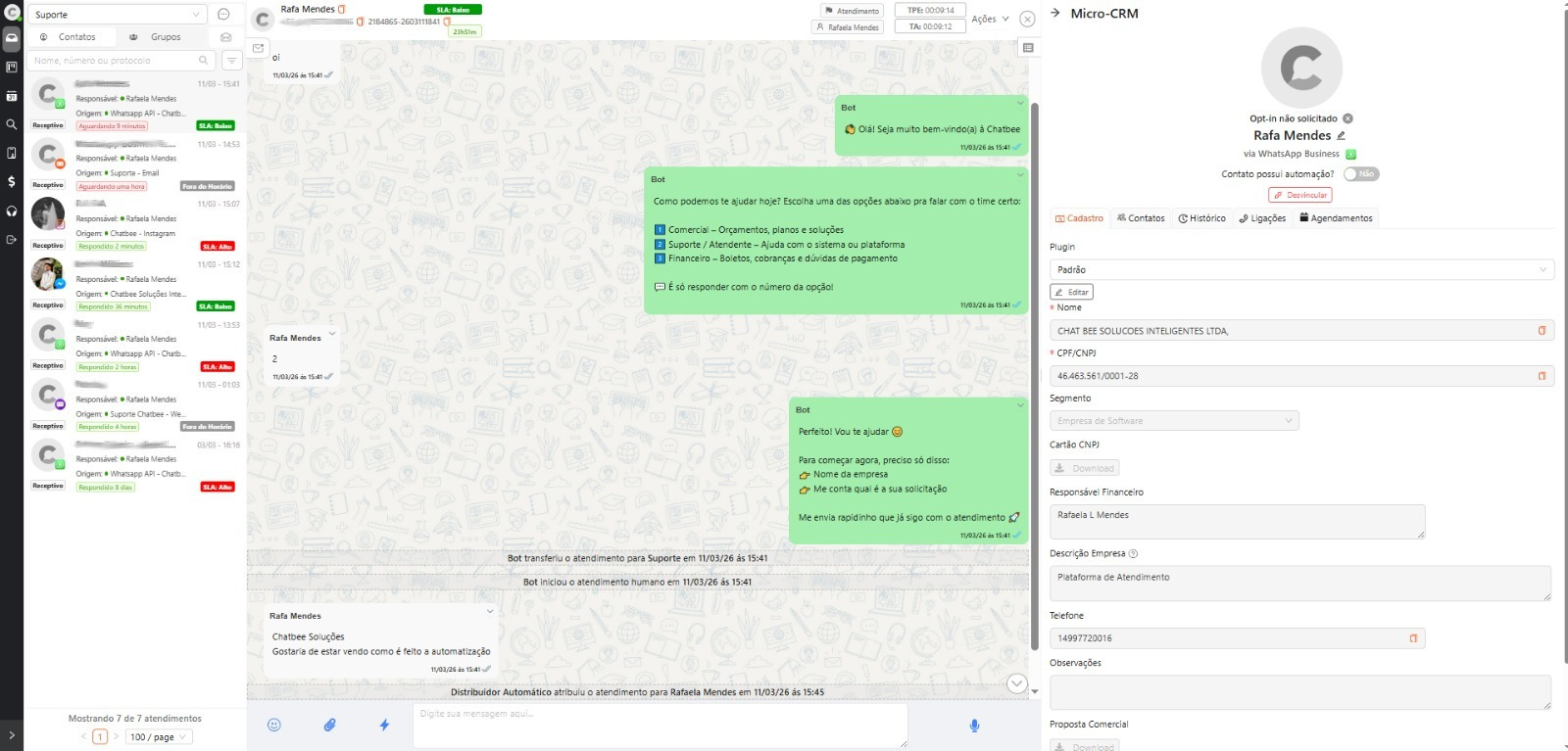 Construtor de chatbot ChatBee